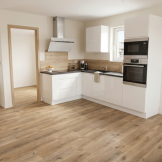 Parquet PVC clipsable YSD1082-15 posé dans une cuisine blanche