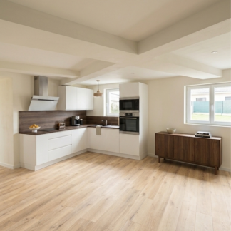 Parquet PVC clipsable YSD1161-8 posé dans un salon lumineux